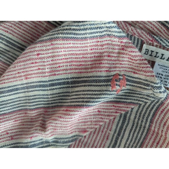 Billabong Striped Fringe Poncho S/M Red/Blue/Tan Beach Cover up Bikini Swimsuit - Picture 9 of 10